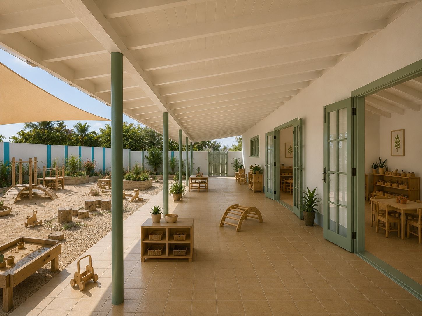 De veranda en tuin van Kas di Nos